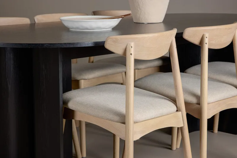Rektangulär matgrupp Venture Home Svart - Møbler - Bord - Spisegrupper