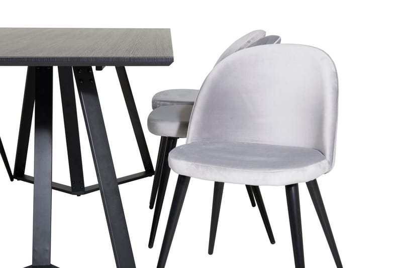 Rektangulär matgrupp Venture Home Svart - Møbler - Bord - Spisegrupper