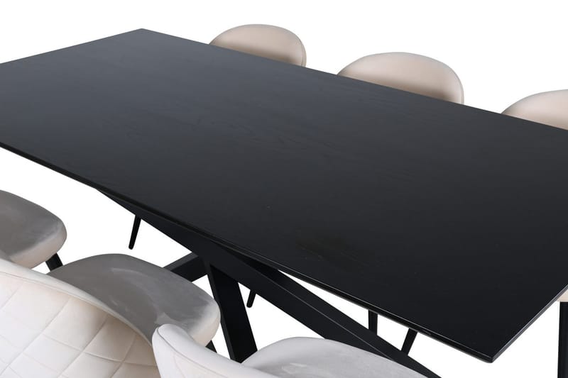 Rektangulär matgrupp Venture Home Svart - Møbler - Bord - Spisegrupper