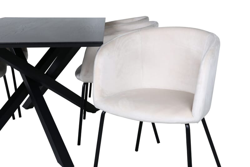 Rektangulär matgrupp Venture Home Svart - Møbler - Bord - Spisegrupper