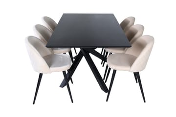 Rektangulär matgrupp Venture Home Svart - Møbler - Bord - Spisegrupper