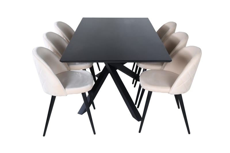 Rektangulär matgrupp Venture Home Svart - Møbler - Bord - Spisegrupper