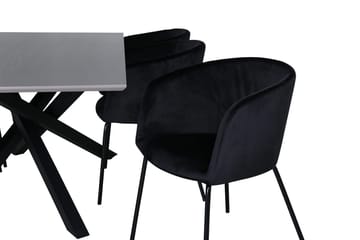 Rektangulär matgrupp Venture Home Svart - Møbler - Bord - Spisegrupper