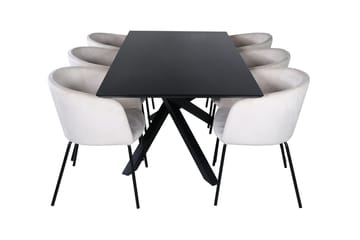 Rektangulär matgrupp Venture Home Svart - Møbler - Bord - Spisegrupper