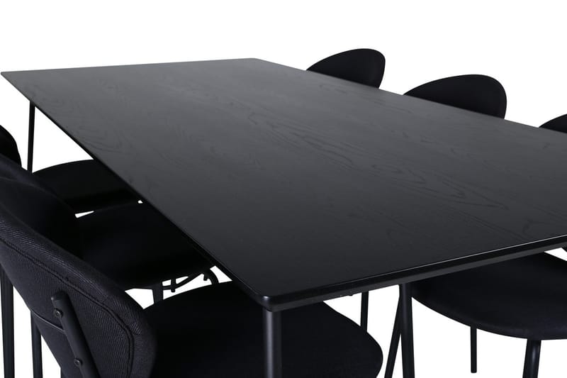 Rektangulär matgrupp Venture Home Svart - Møbler - Bord - Spisegrupper
