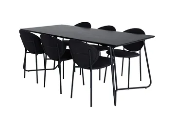 Rektangulär matgrupp Venture Home Svart - Møbler - Bord - Spisegrupper