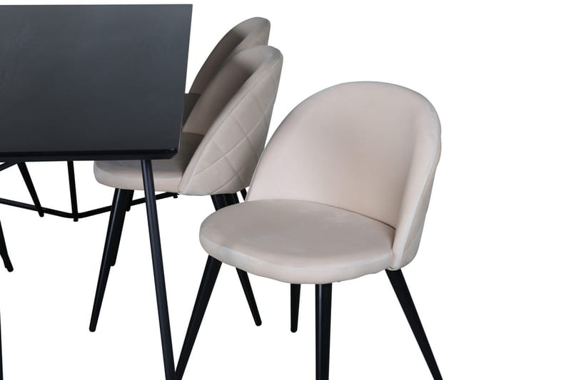 Rektangulär matgrupp Venture Home Svart - Møbler - Bord - Spisegrupper