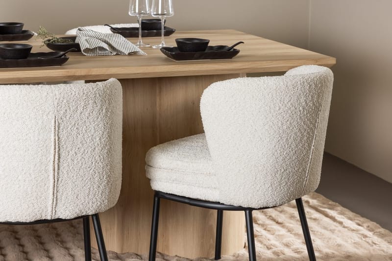 Rektangulär matgrupp Venture Home Vit Beige 6st - Møbler - Bord - Spisegrupper