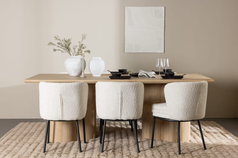 Rektangulär matgrupp Venture Home Vit Beige 6st