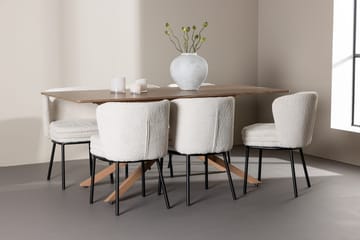 Rektangulär matgrupp Venture Home Vit Mocka 6st - Møbler - Bord - Spisegrupper