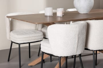 Rektangulär matgrupp Venture Home Vit Mocka 6st - Møbler - Bord - Spisegrupper