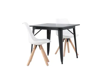 Rektangulär matgrupp Venture Home Vit Svart 2st - Møbler - Bord - Spisegrupper