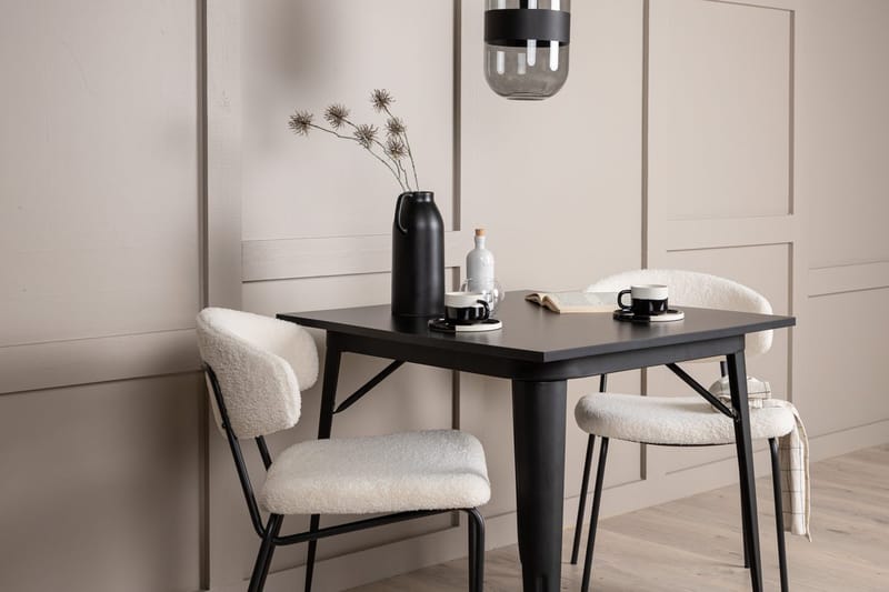 Rektangulär matgrupp Venture Home Vit Svart 2st - Møbler - Bord - Spisegrupper