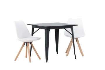 Rektangulär matgrupp Venture Home Vit Svart 2st - Møbler - Bord - Spisegrupper
