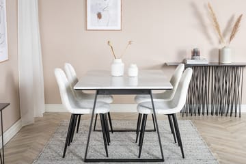 Rektangulär matgrupp Venture Home Vit Svart 4st - Møbler - Bord - Spisegrupper