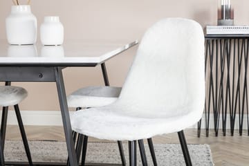 Rektangulär matgrupp Venture Home Vit Svart 4st - Møbler - Bord - Spisegrupper