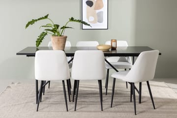 Rektangulär matgrupp Venture Home Vit Svart 6st - Møbler - Bord - Spisegrupper