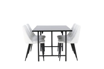 Rektangulär matgrupp Venture Home Vit Svart 6st - Møbler - Bord - Spisegrupper