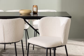 Rektangulär matgrupp Venture Home Vit Svart 6st - Møbler - Bord - Spisegrupper