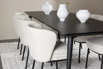 Rektangulär matgrupp Venture Home Vit Svart 6st - Møbler - Bord - Spisegrupper