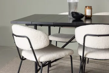 Rektangulär matgrupp Venture Home Vit Svart 6st - Møbler - Bord - Spisegrupper
