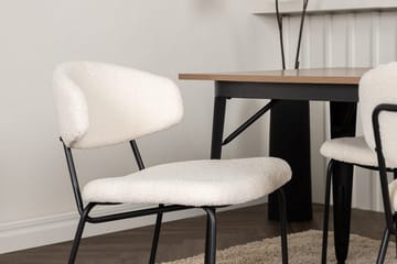 Rektangulär matgrupp Venture Home Vit Valnöt 4st - Møbler - Bord - Spisegrupper