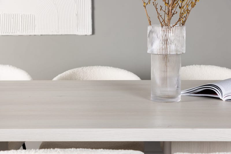 Rektangulär matgrupp Venture Home Vit Vit 6st - Møbler - Bord - Spisegrupper