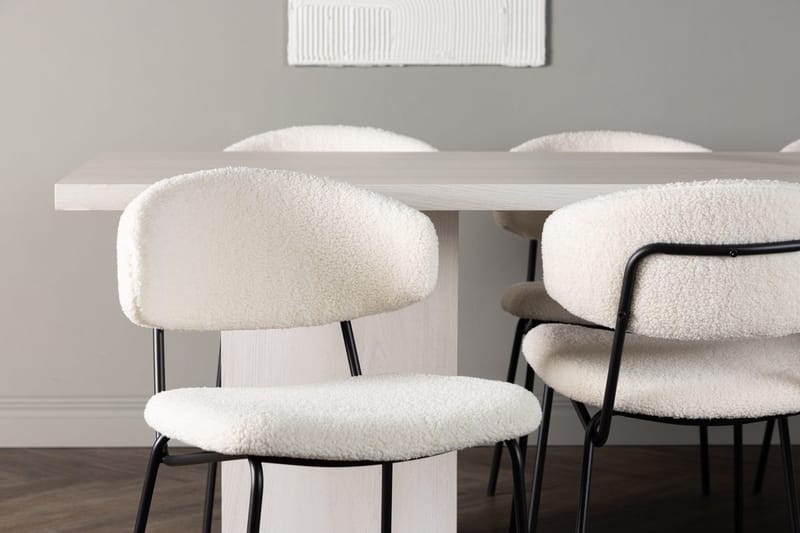 Rektangulär matgrupp Venture Home Vit Vit 6st - Møbler - Bord - Spisegrupper