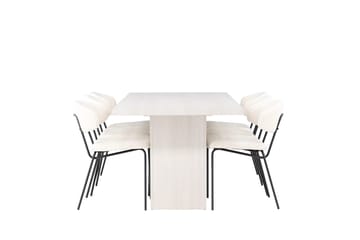 Rektangulär matgrupp Venture Home Vit Vit 6st - Møbler - Bord - Spisegrupper