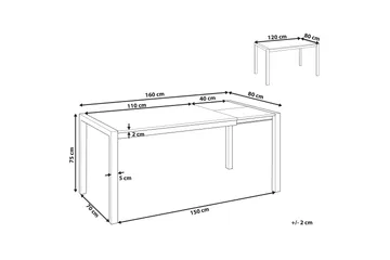 Renton Spisebord Uttrekkbart 120-160x80 cm - Svart - Møbler - Bord - Spisebord & kjøkkenbord