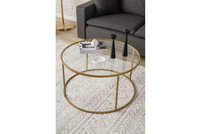 Retzow Stuebord 80 cm - Gull/Gjennomsiktig - Møbler - Bord - Sofabord