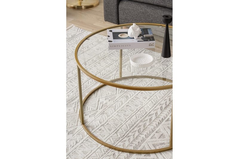 Retzow Stuebord 80 cm - Gull/Gjennomsiktig - Møbler - Bord - Sofabord