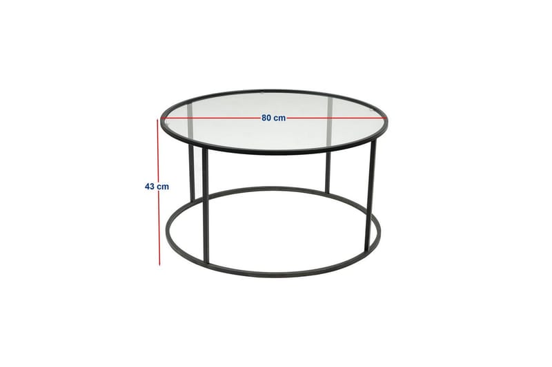Retzow Stuebord 80 cm - Sort - Møbler - Bord - Sofabord