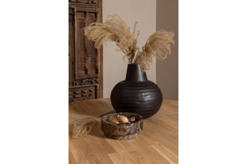 Rhonda Rundt Spisebord 129 cm med Eketopp - Beige - Møbler - Bord - Spisebord & kjøkkenbord