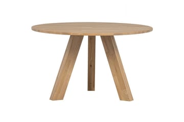 Rhonda Rundt Spisebord 129 cm med Eketopp - Beige - Møbler - Bord - Spisebord & kjøkkenbord
