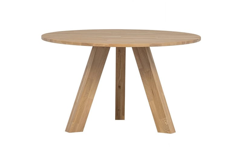 Rhonda Rundt Spisebord 129 cm med Eketopp - Beige - Møbler - Bord - Spisebord & kjøkkenbord