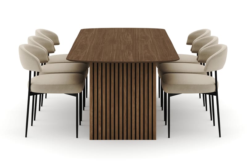 Richeto Ovalt Spisebord 240 cm med 6 Sawako Stoler - Eik - Møbler - Bord - Spisegrupper