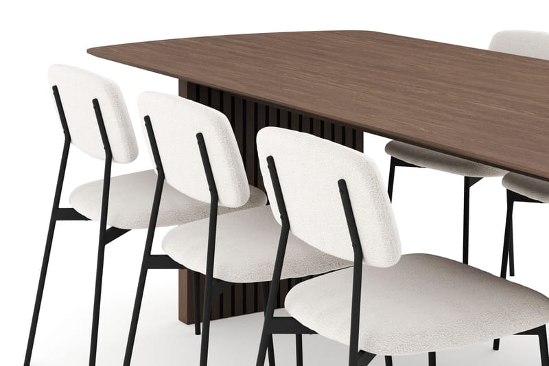 Richeto Ovalt Spisegruppe Røkt Eik 240 cm med 6 Lowe Spisestoler - Røyket Eik - Møbler - Bord - Spisegrupper
