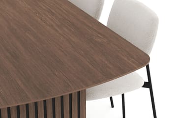 Richeto Ovalt Spisegruppe Røkt Eik 240 cm med 6 Lowe Spisestoler - Røyket Eik - Møbler - Bord - Spisegrupper
