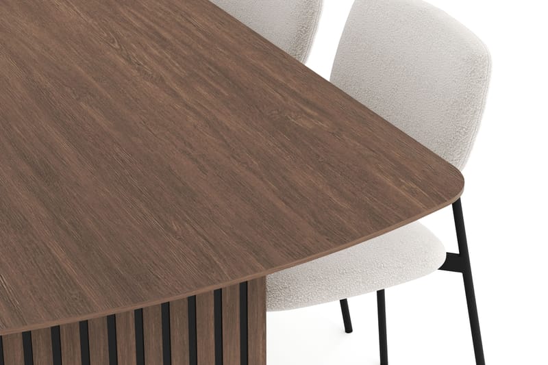 Richeto Ovalt Spisegruppe Røkt Eik 240 cm med 6 Lowe Spisestoler - Røyket Eik - Møbler - Bord - Spisegrupper