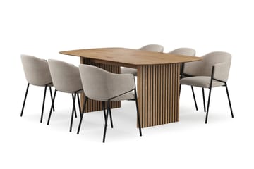Richeto spisebord 180 cm med 6 Filip spisestoler - Eik - Møbler - Bord - Spisegrupper