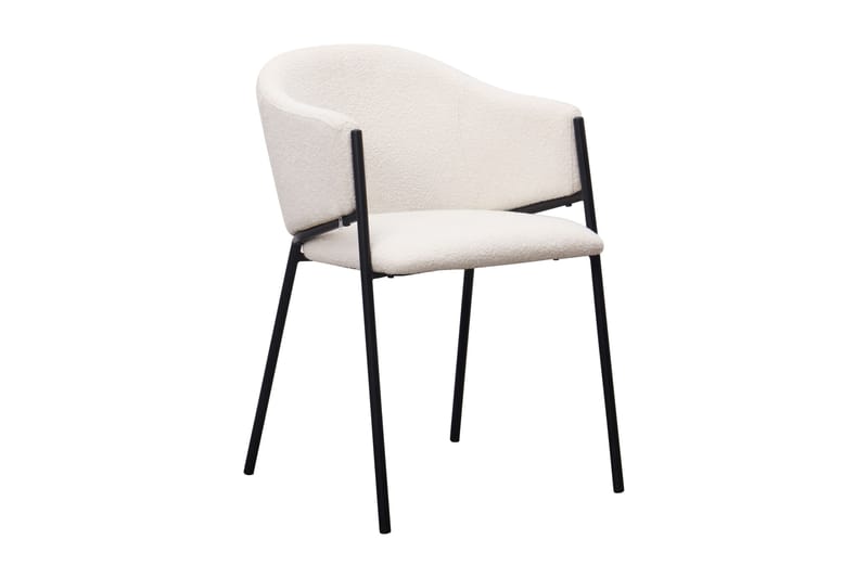 Richeto Spisebord 180 cm med 6 Filip Spisestoler - Naturlig finish / Hvit Bouclé - Møbler - Bord - Spisegrupper