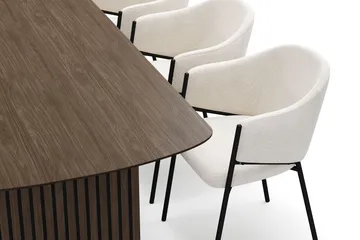 Richeto spisebord 180 cm med 6 Filip spisestoler - Røkt eik - Møbler - Bord - Spisegrupper