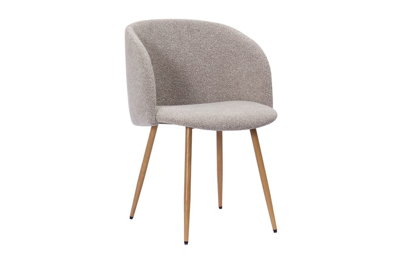 Richeto Spisebord 180 cm med 6 Greya Spisestoler med armlener - Naturlig finish / Greige Bouclé / Metallben Eik - Møbler - Bord - Spisegrupper