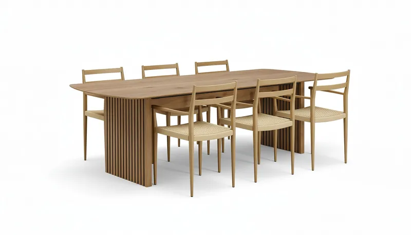 Richeto Spisebord 180 cm med 6 Jamna Armstoler, Brun