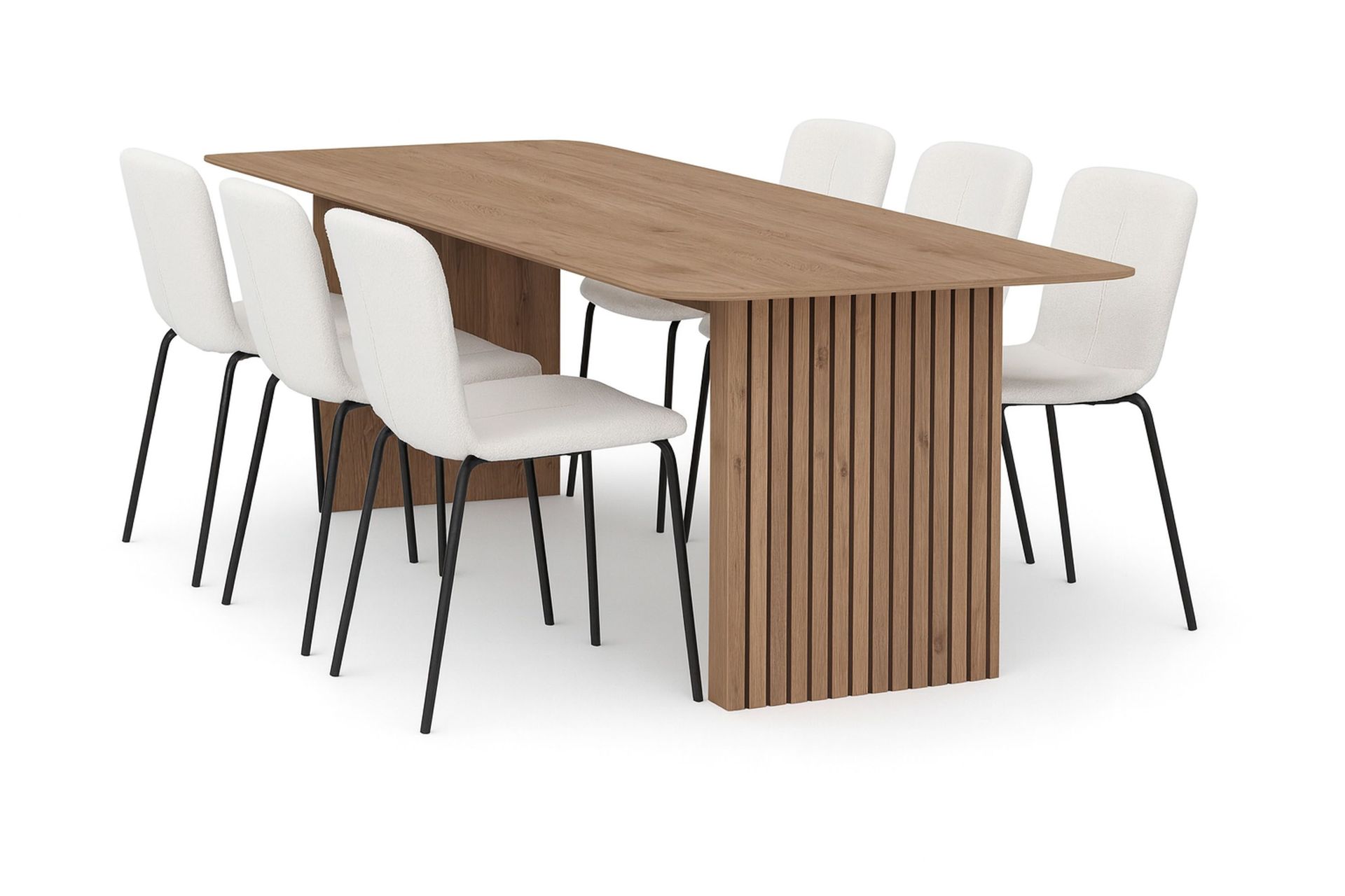 Richeto spisebord 180 cm med 6 Katy spisestoler - Eik