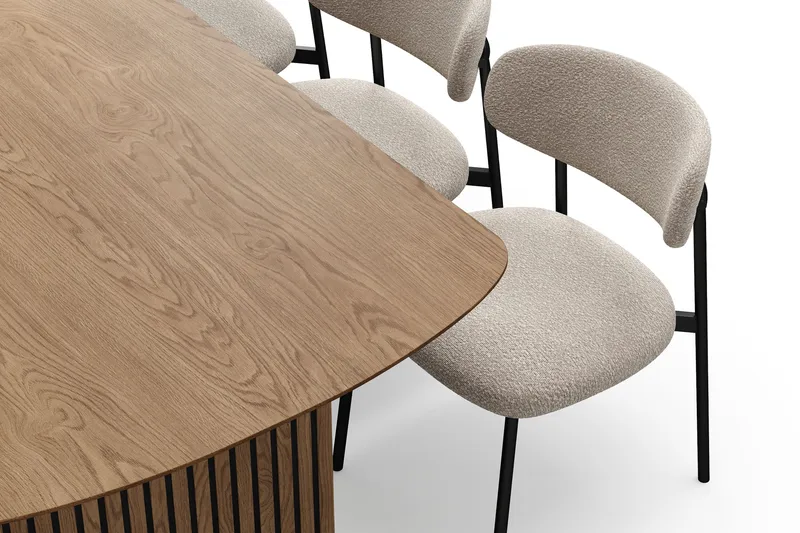 Richeto spisebord 180 cm med 6 Lucy spisestoler - Eik - Møbler - Bord - Spisegrupper
