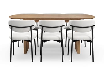 Richeto spisebord 180 cm med 6 Lucy spisestoler - Eik - Møbler - Bord - Spisegrupper
