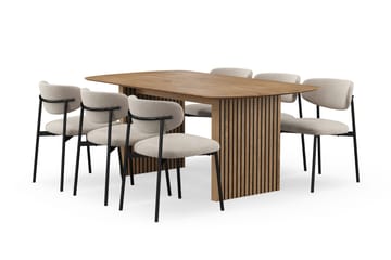 Richeto spisebord 180 cm med 6 Lucy spisestoler - Eik - Møbler - Bord - Spisegrupper