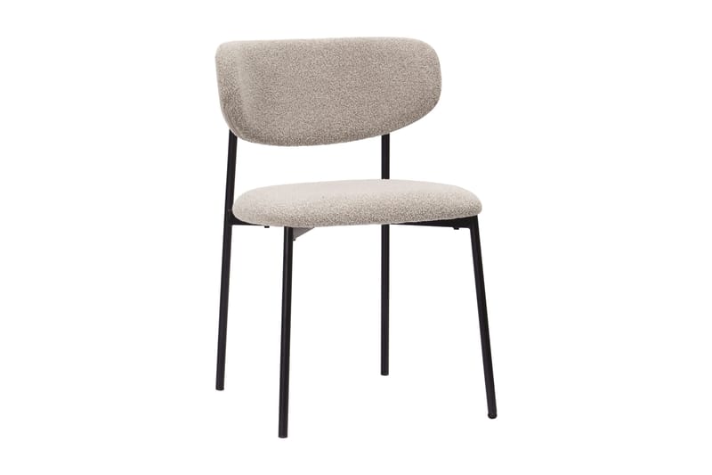 Richeto Spisebord 180 cm med 6 Lucy Spisestoler - Naturlig finish / Greige Bouclé / Metallben Svart - Møbler - Bord - Spisegrupper